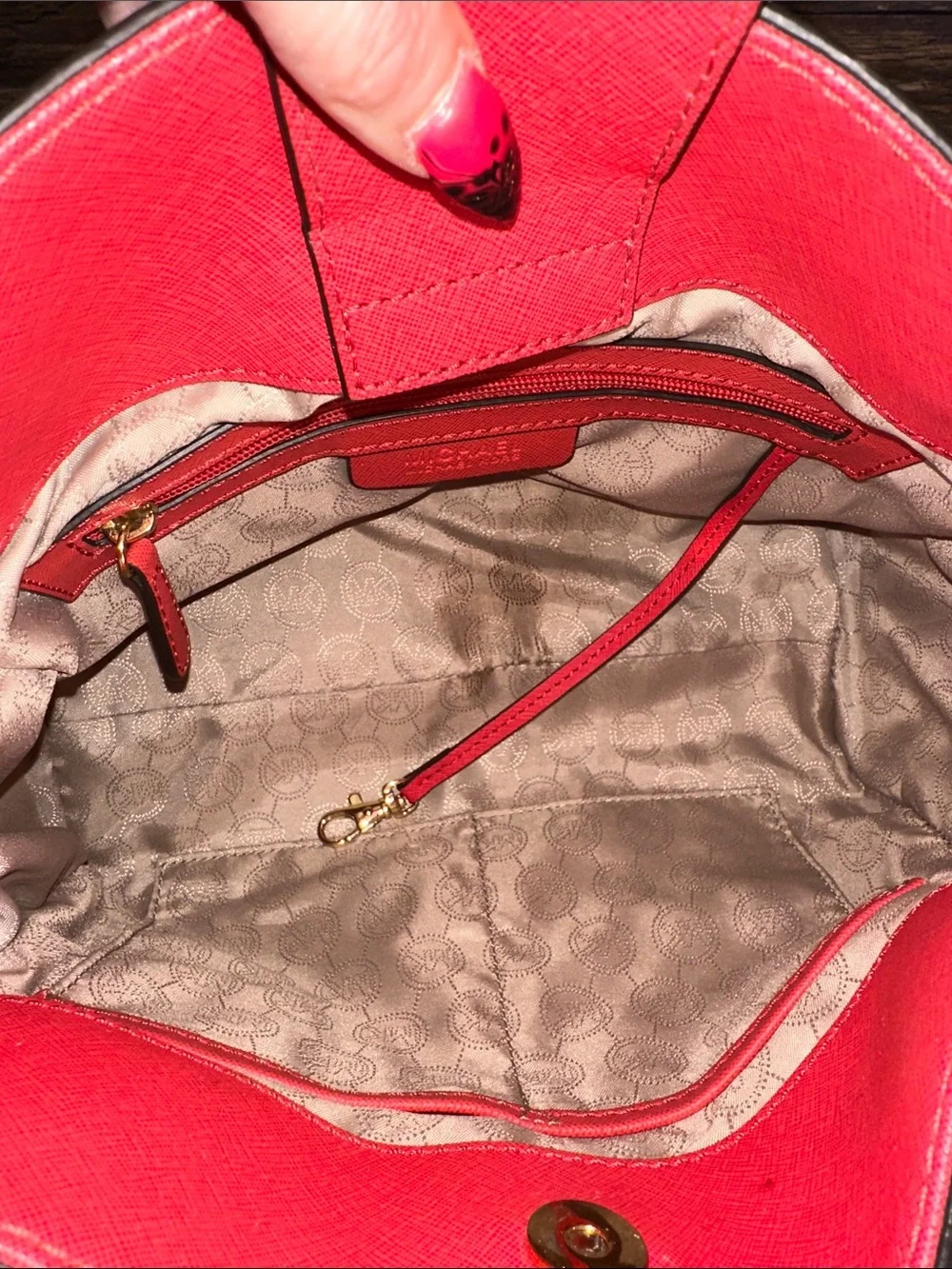 Michael Kors Pink Satchel with Gold Hardware